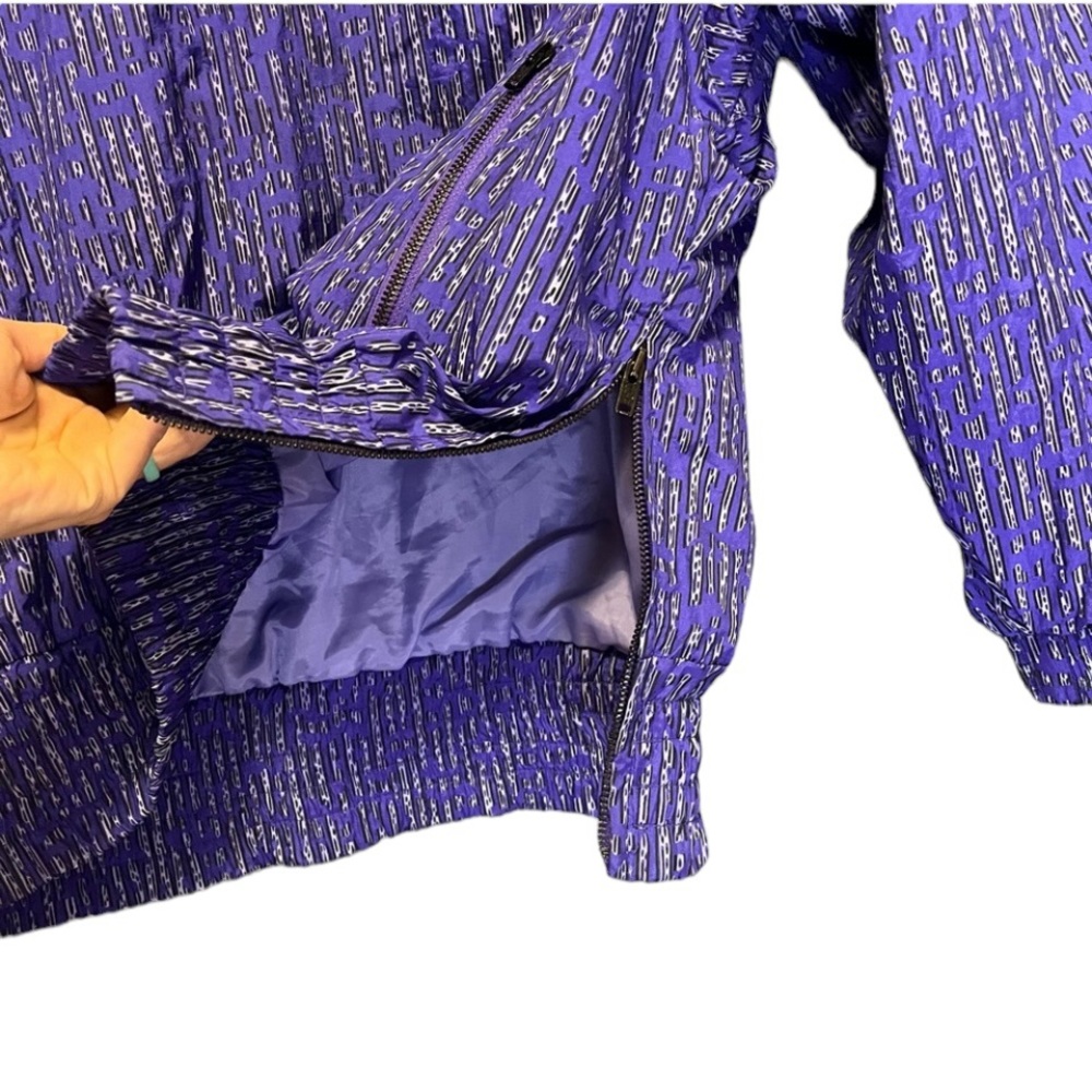 80s Vintage Kaelin two piece ski suit purple abstract 10 jacket pants - Picture 12 of 16